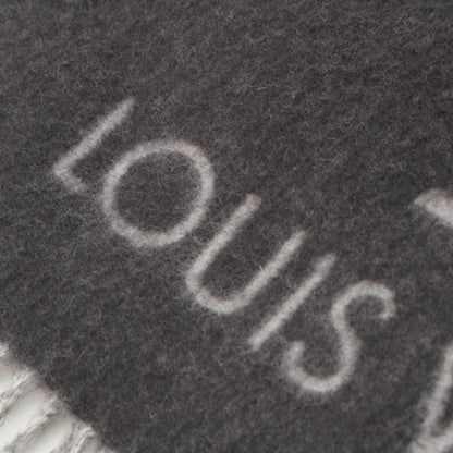 Louis Vuitton Cashmere Monogram Giant Reykjavik Gradient Scarf Black Gray — view 6