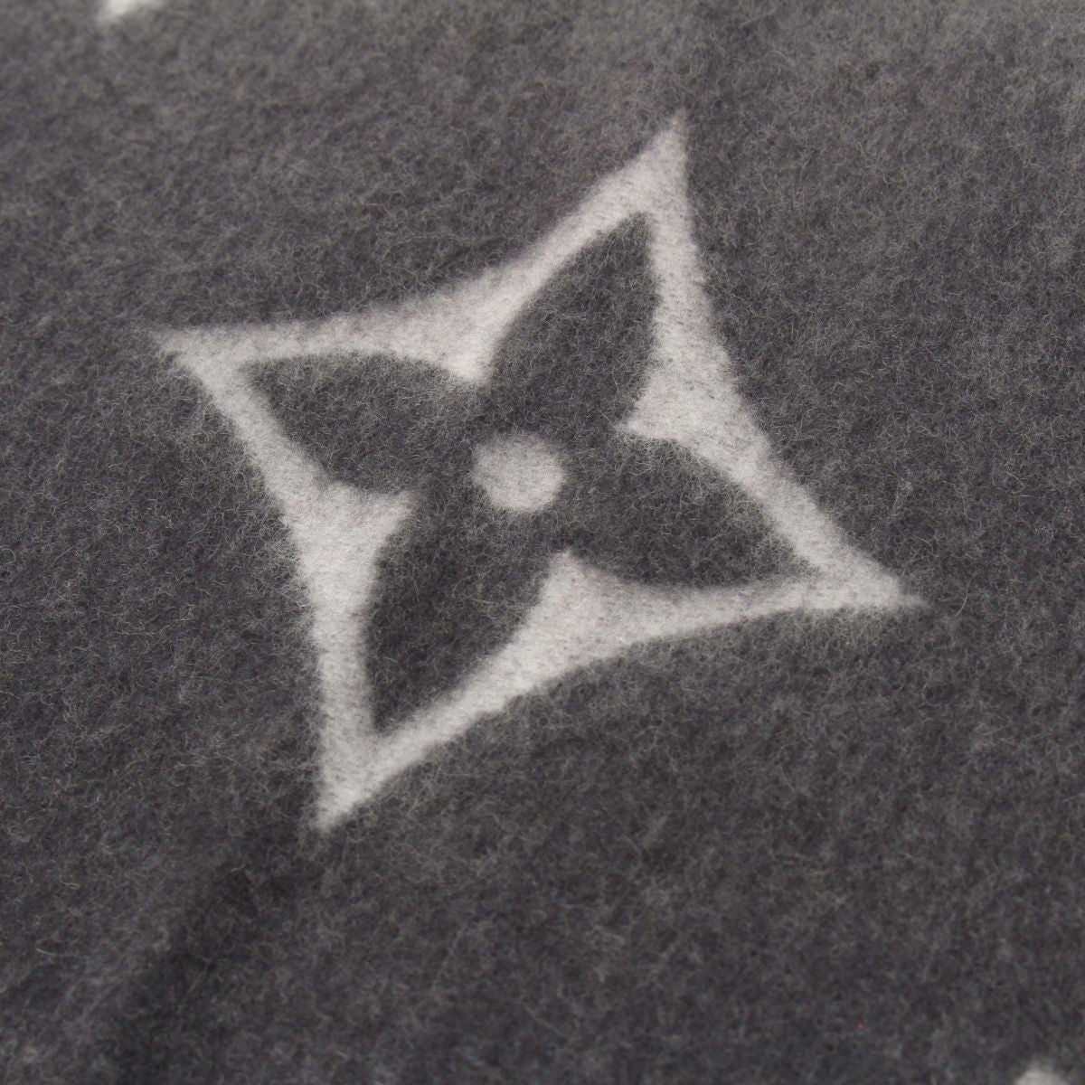 Louis Vuitton Cashmere Monogram Giant Reykjavik Gradient Scarf Black Gray — view 8