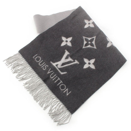 Louis Vuitton Cashmere Monogram Giant Reykjavik Gradient Scarf Black Gray