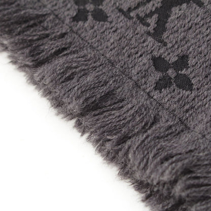 Louis Vuitton Monogram Wool Echarpe Classic Scarf Gray Black — view 3