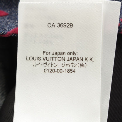 Louis Vuitton Cotton Monogram Jacquard Denim Shorts Aax Indigo Red 34 — view 8