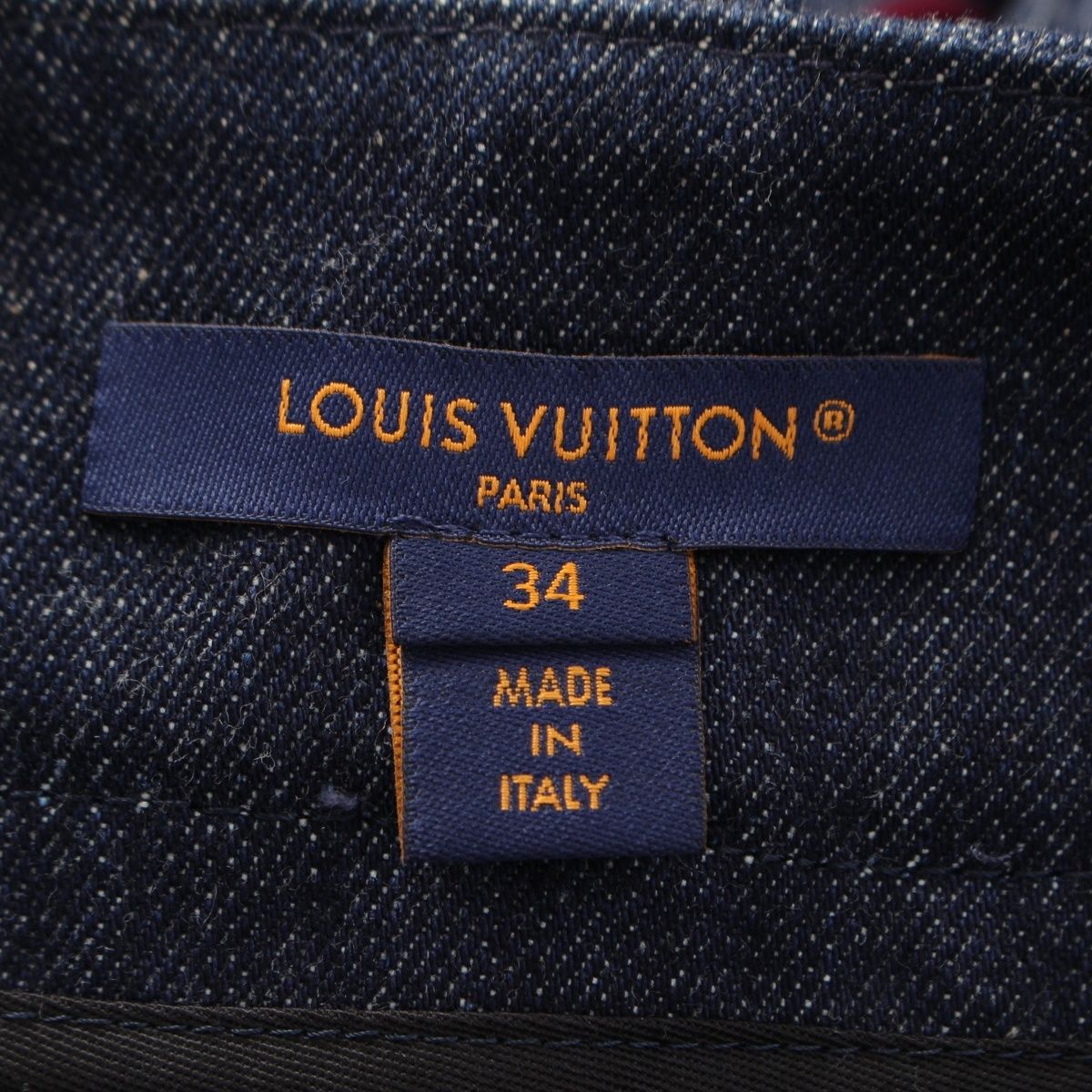 Louis Vuitton Cotton Monogram Jacquard Denim Shorts Aax Indigo Red 34 — view 7