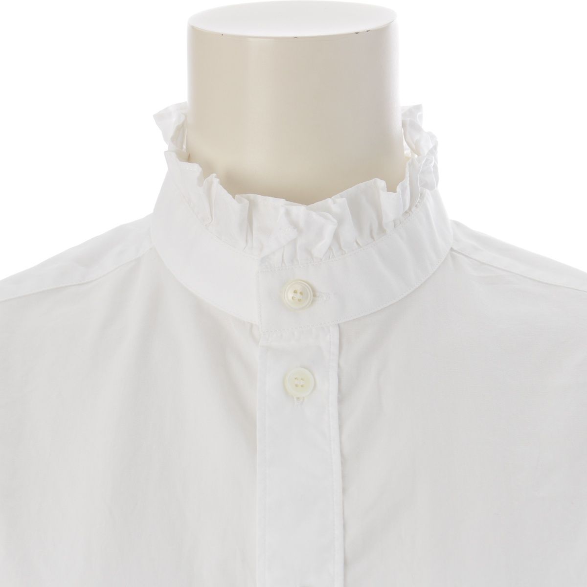 Celine Hedi Slimane Era Ruffle Shirt Blouse Top White 36 — view 5