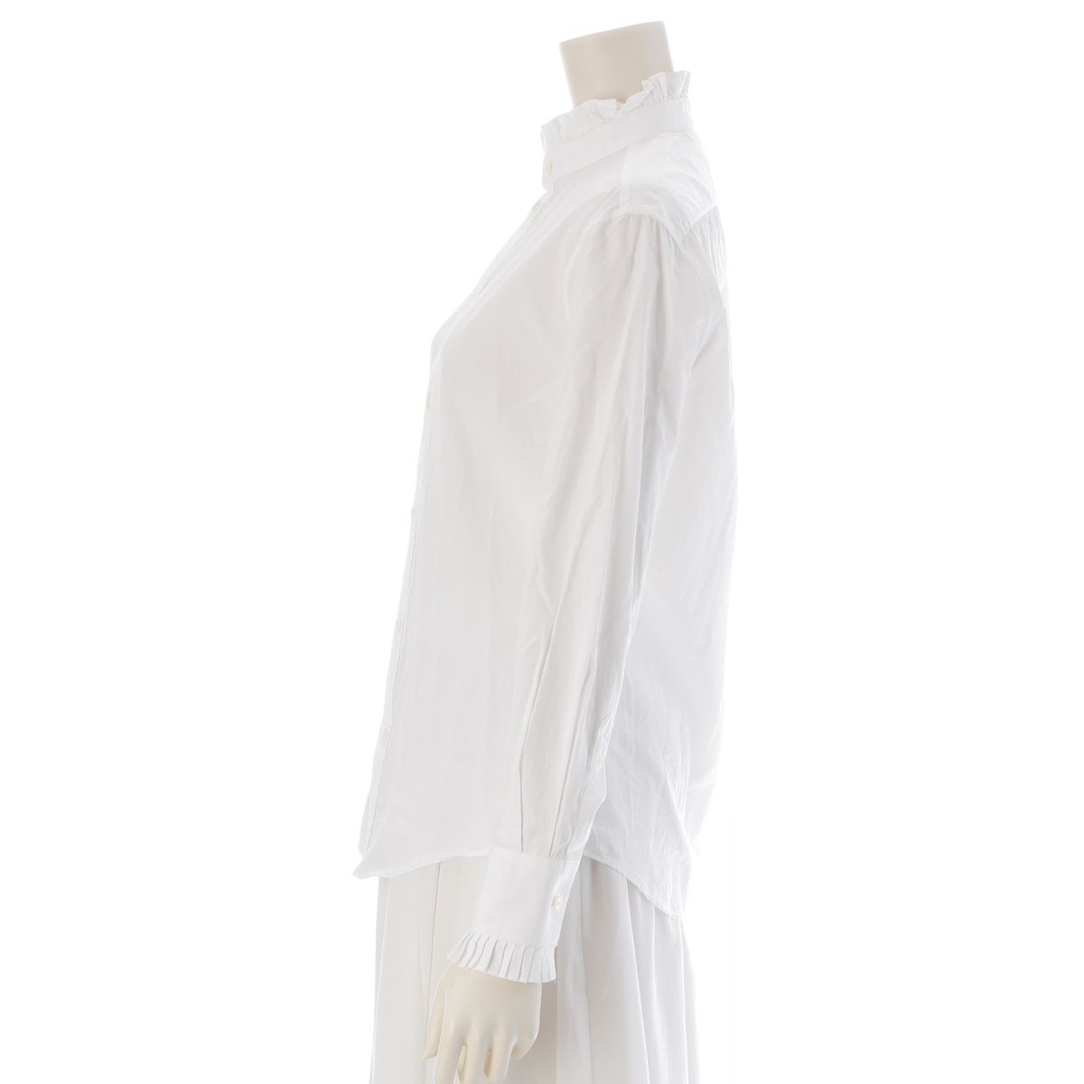 Celine Hedi Slimane Era Ruffle Shirt Blouse Top White 36 — view 3