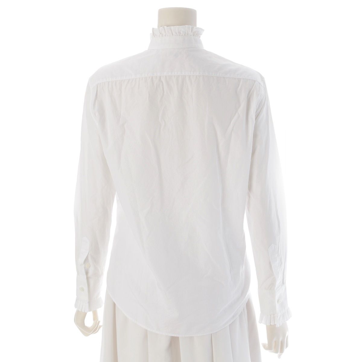 Celine Hedi Slimane Era Ruffle Shirt Blouse Top White 36 — view 4