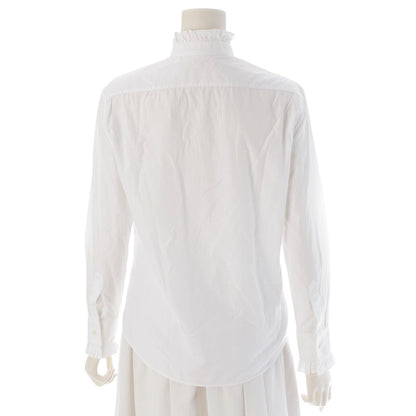 Celine Hedi Slimane Era Ruffle Shirt Blouse Top White 36 — view 4