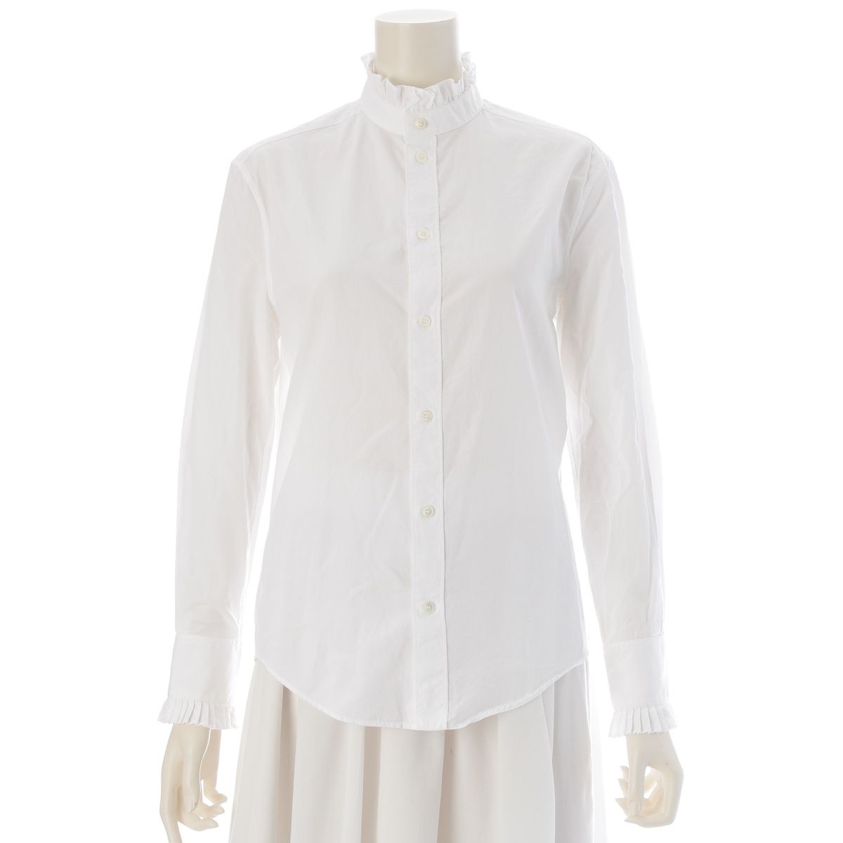 Celine Hedi Slimane Era Ruffle Shirt Blouse Top White 36