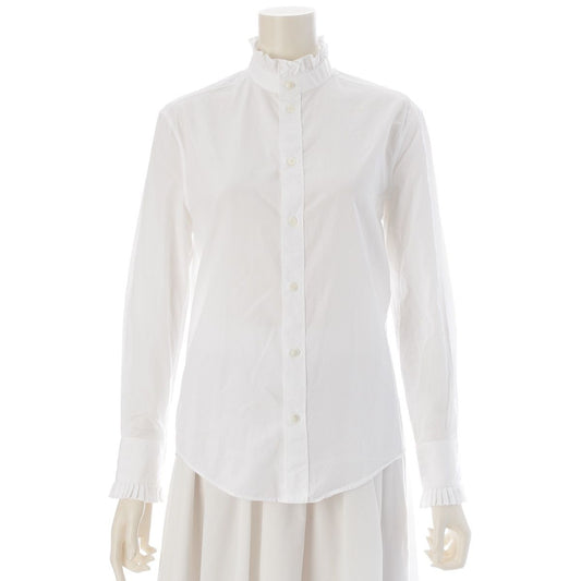 Celine Hedi Slimane Era Ruffle Shirt Blouse Top White 36