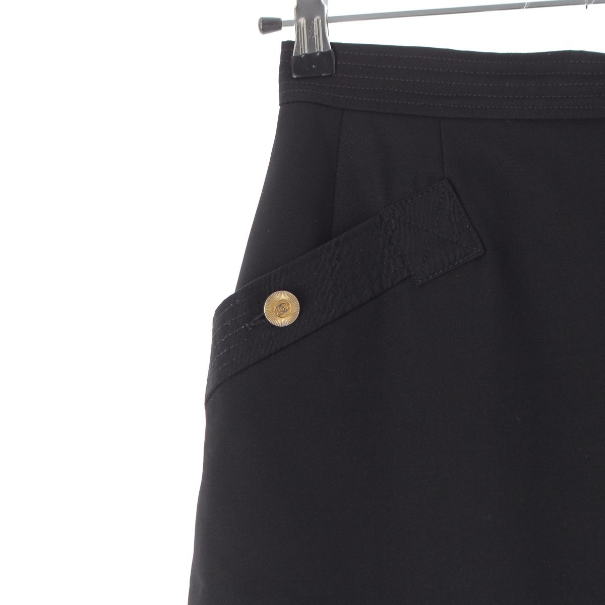 Chanel Coco Button Skirt Black 38 — view 4