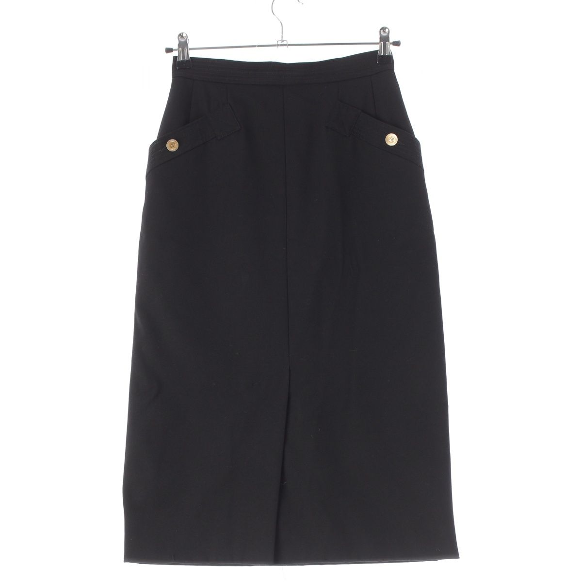 Chanel Coco Button Skirt Black 38