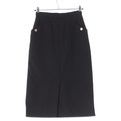 Chanel Coco Button Skirt Black 38