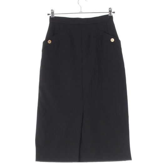 Chanel Coco Button Skirt Black 38