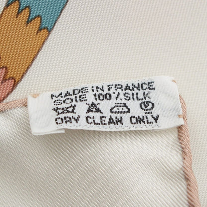 Hermes Carre 90 Silk Point D'orgue Fermata Scarf White — view 9