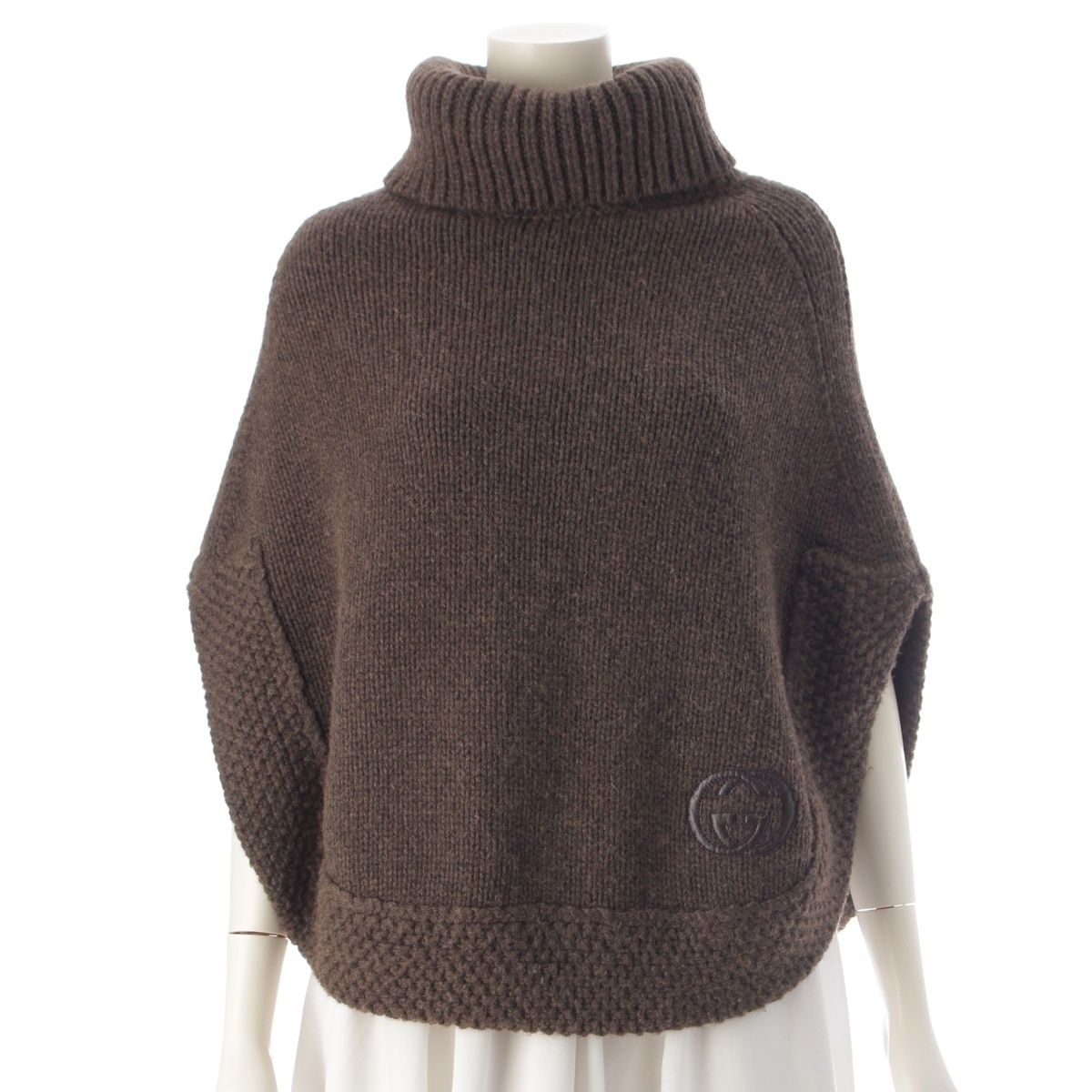 Gucci Camel Knit Poncho Brown