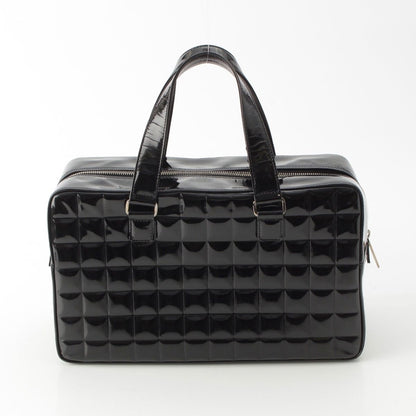 Chanel Choco Bar CC Logo Patent Handbag Black — view 4