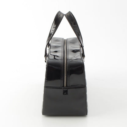 Chanel Choco Bar CC Logo Patent Handbag Black — view 3