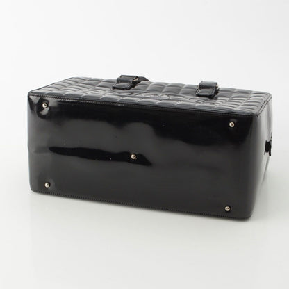 Chanel Choco Bar CC Logo Patent Handbag Black — view 5