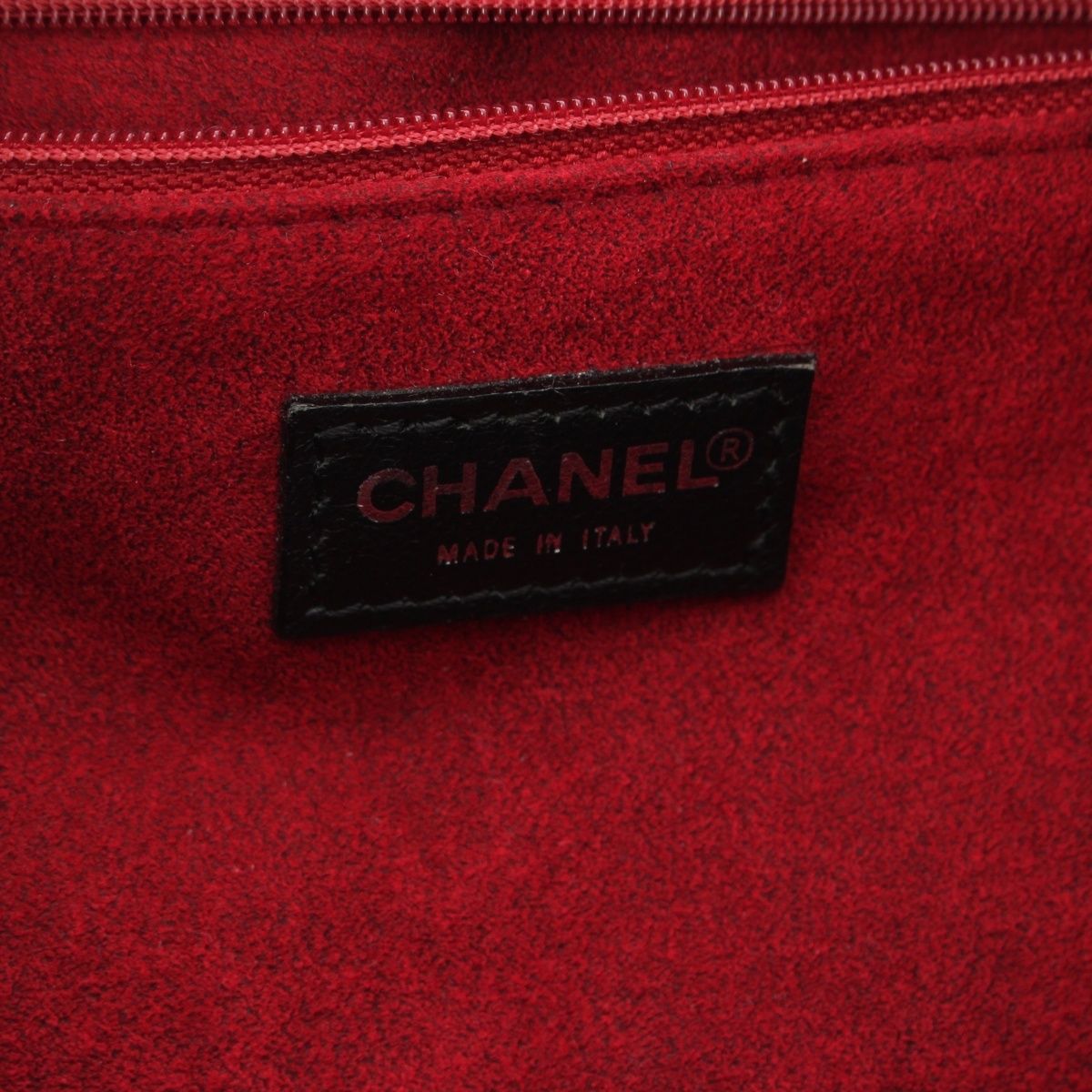 Chanel Choco Bar CC Logo Patent Handbag Black — view 7