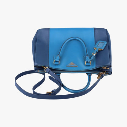 Prada Galleria Blue Navy Saffiano Leather 25 Messenger Bag — view 8