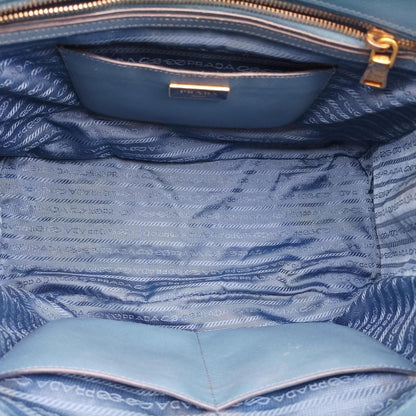 Prada Galleria Blue Navy Saffiano Leather 25 Messenger Bag — view 9
