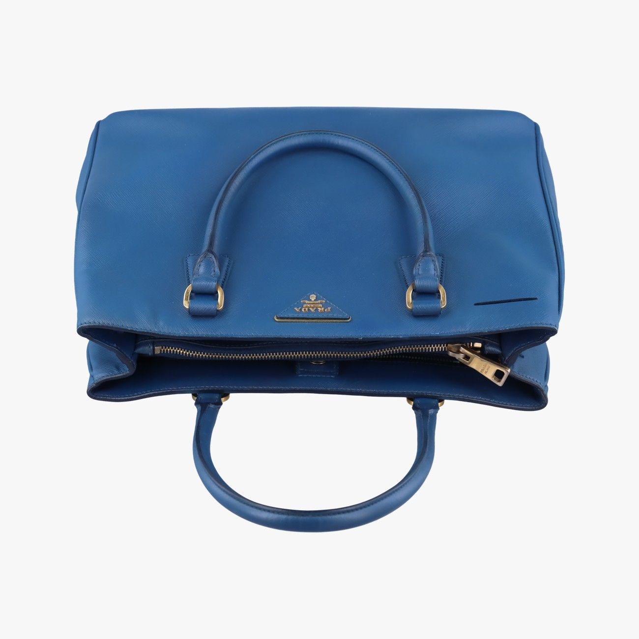 Prada Galleria Blue Saffiano Leather Handbag — view 8