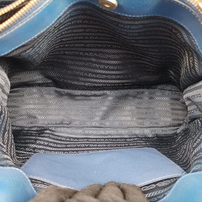 Prada Galleria Blue Saffiano Leather Handbag — view 9