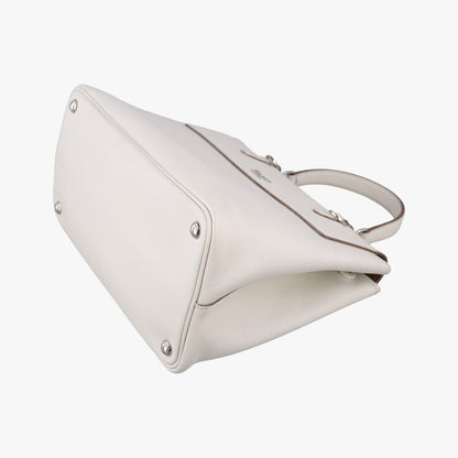 Prada Half Flap Double Turnlock White Saffiano Leather 25 — view 6