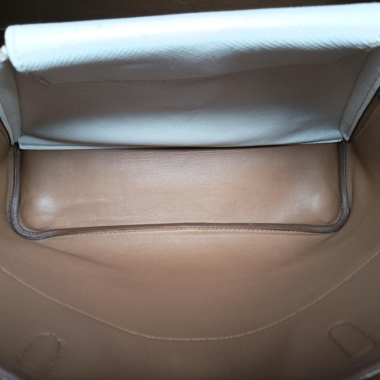 Prada Half Flap Double Turnlock White Saffiano Leather 25 — view 9