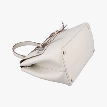 Prada Half Flap Double Turnlock White Saffiano Leather 25 — view 5