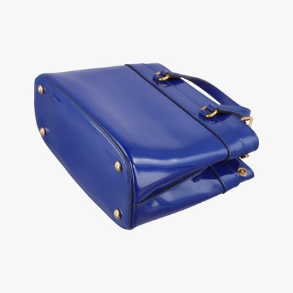 Gucci Bright Bit Blue Patent Messenger Bag — view 6