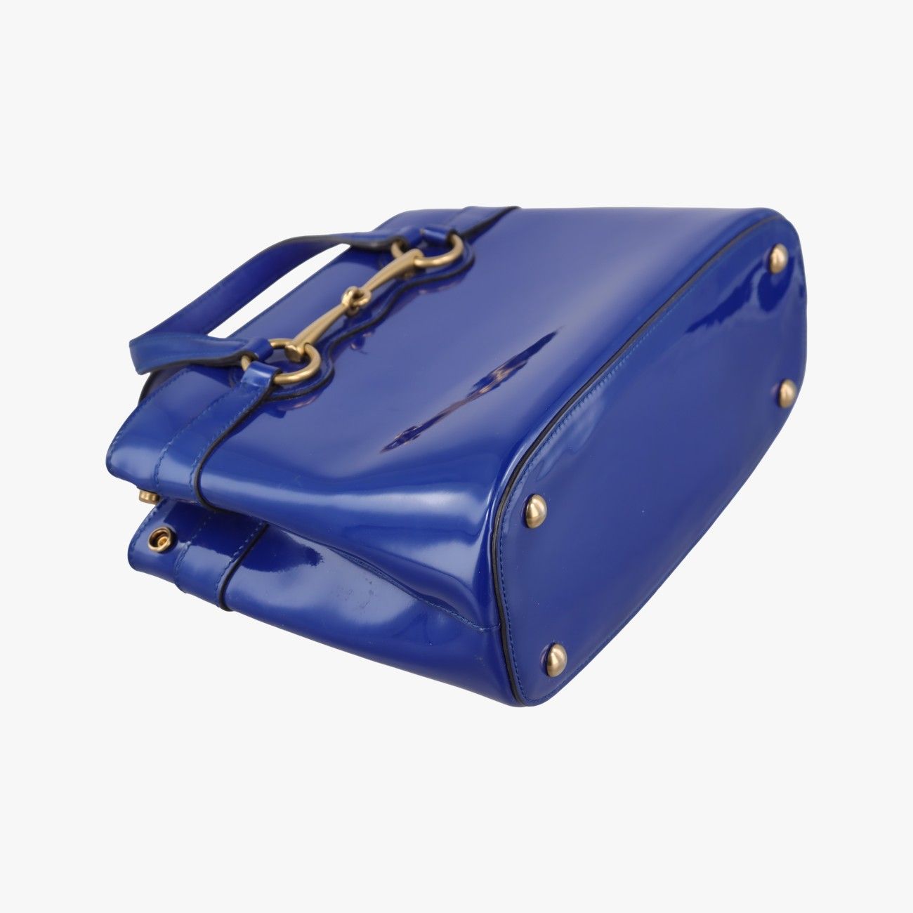 Gucci Bright Bit Blue Patent Messenger Bag — view 5