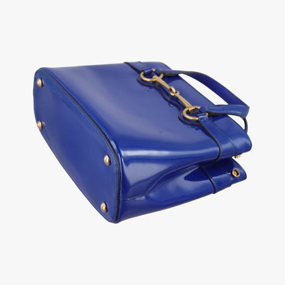 Gucci Bright Bit Blue Patent Messenger Bag — view 4