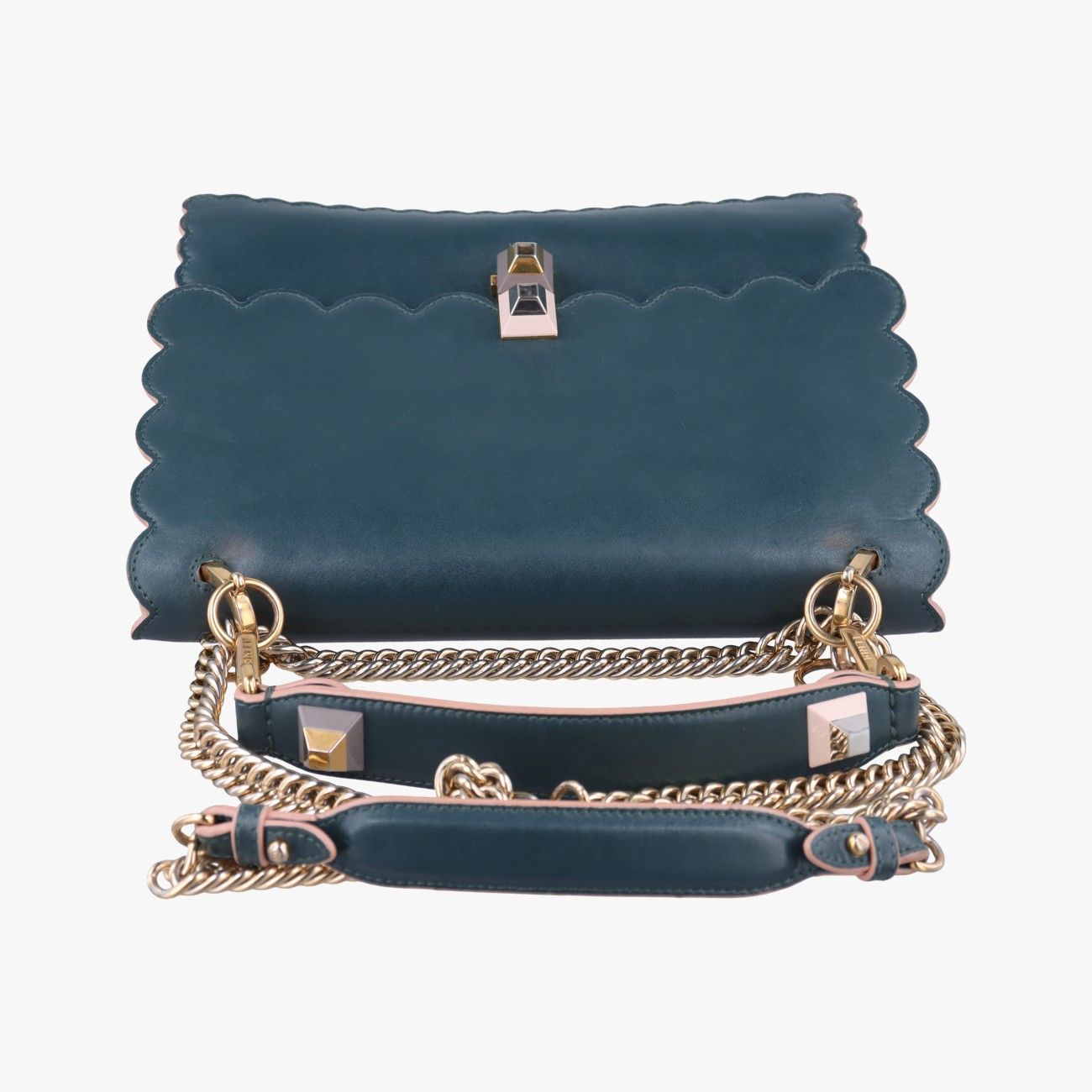 Fendi Canai Green Leather Messenger Bag — view 8