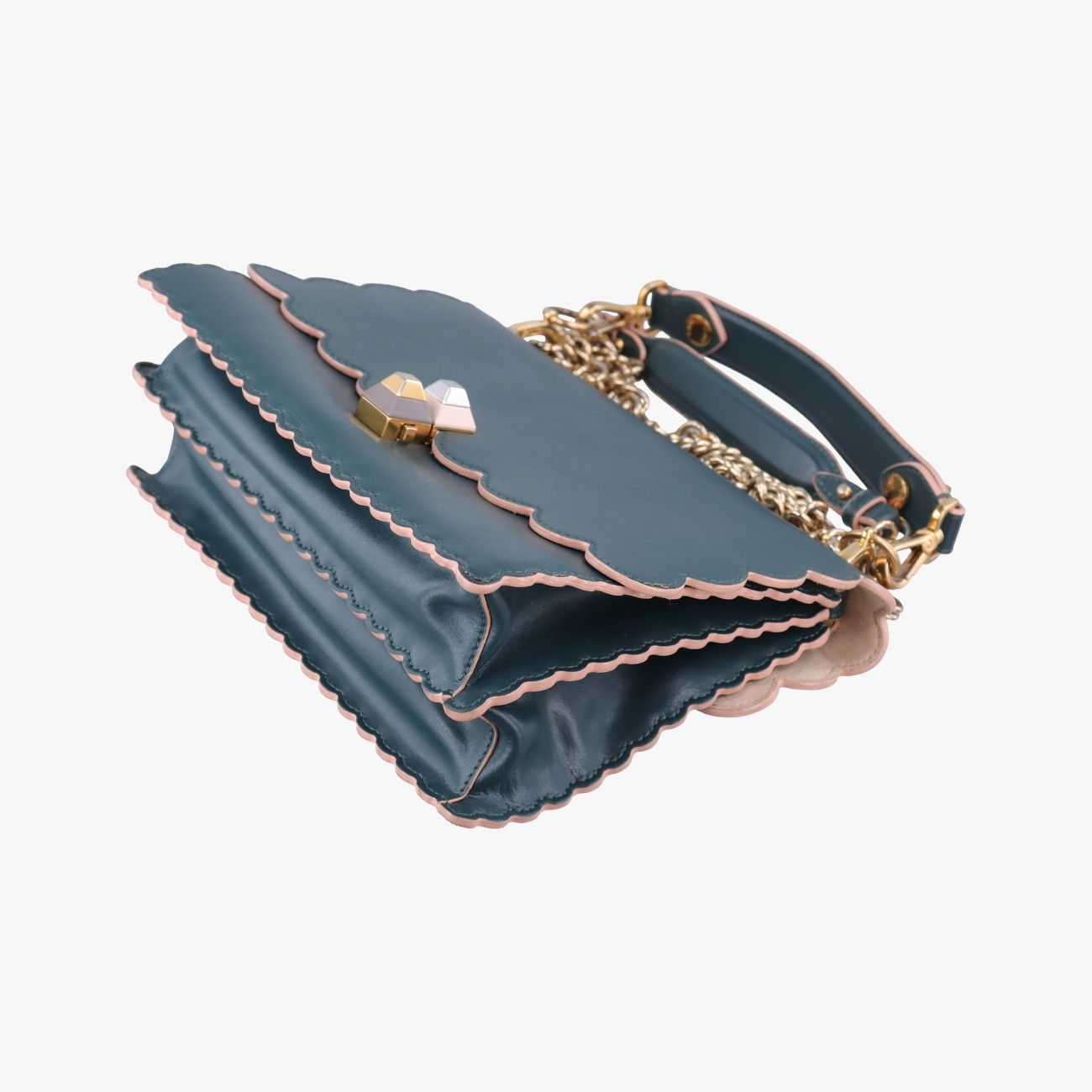 Fendi Canai Green Leather Messenger Bag — view 4