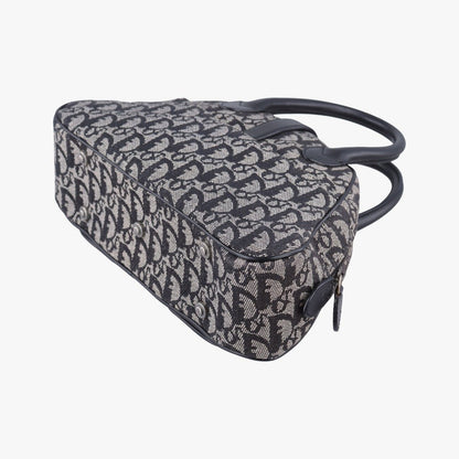 Dior Double Saddle Bag Navy Jacquard Leather PZ — view 6