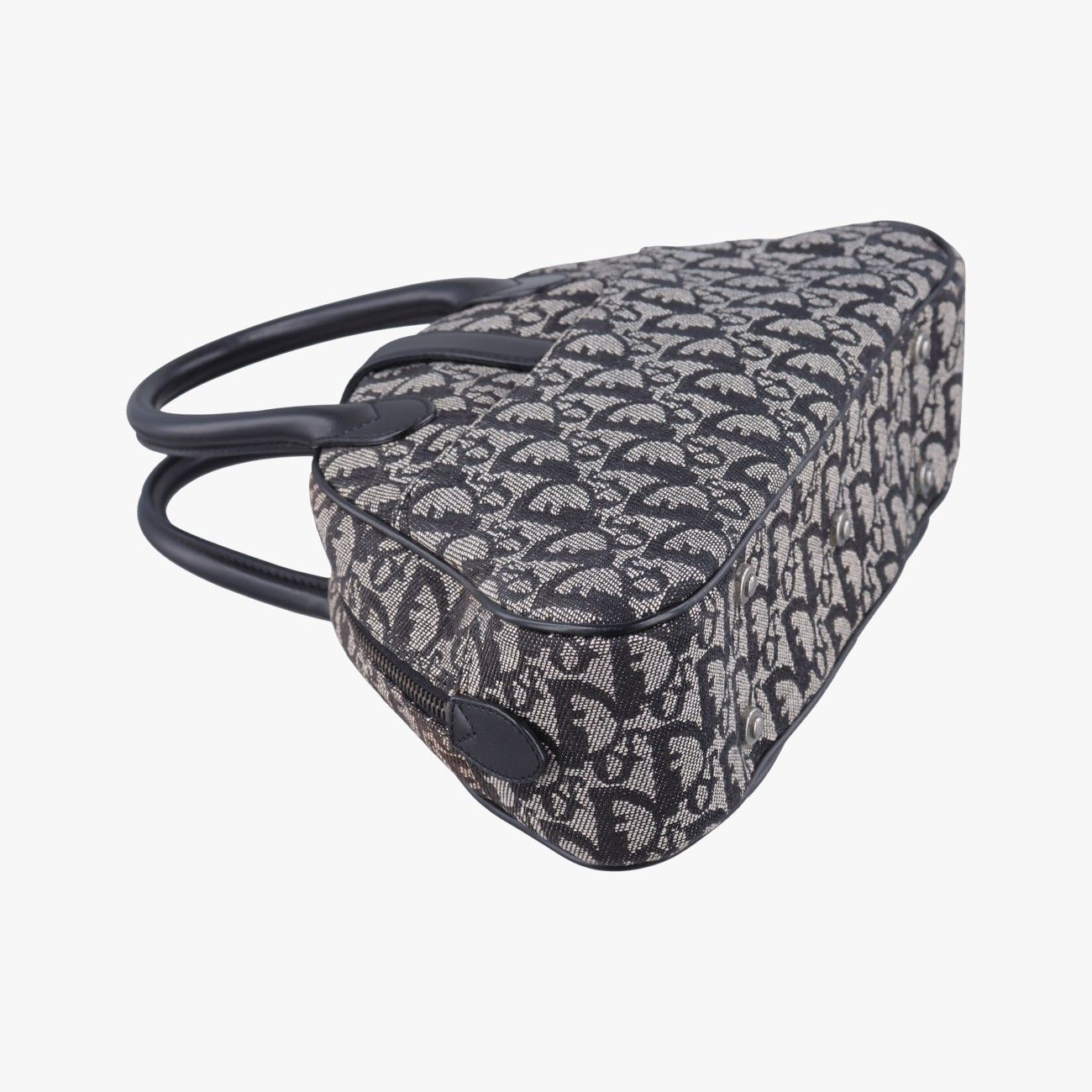 Dior Double Saddle Bag Navy Jacquard Leather PZ — view 7