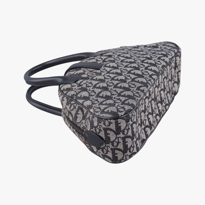 Dior Double Saddle Bag Navy Jacquard Leather PZ — view 7