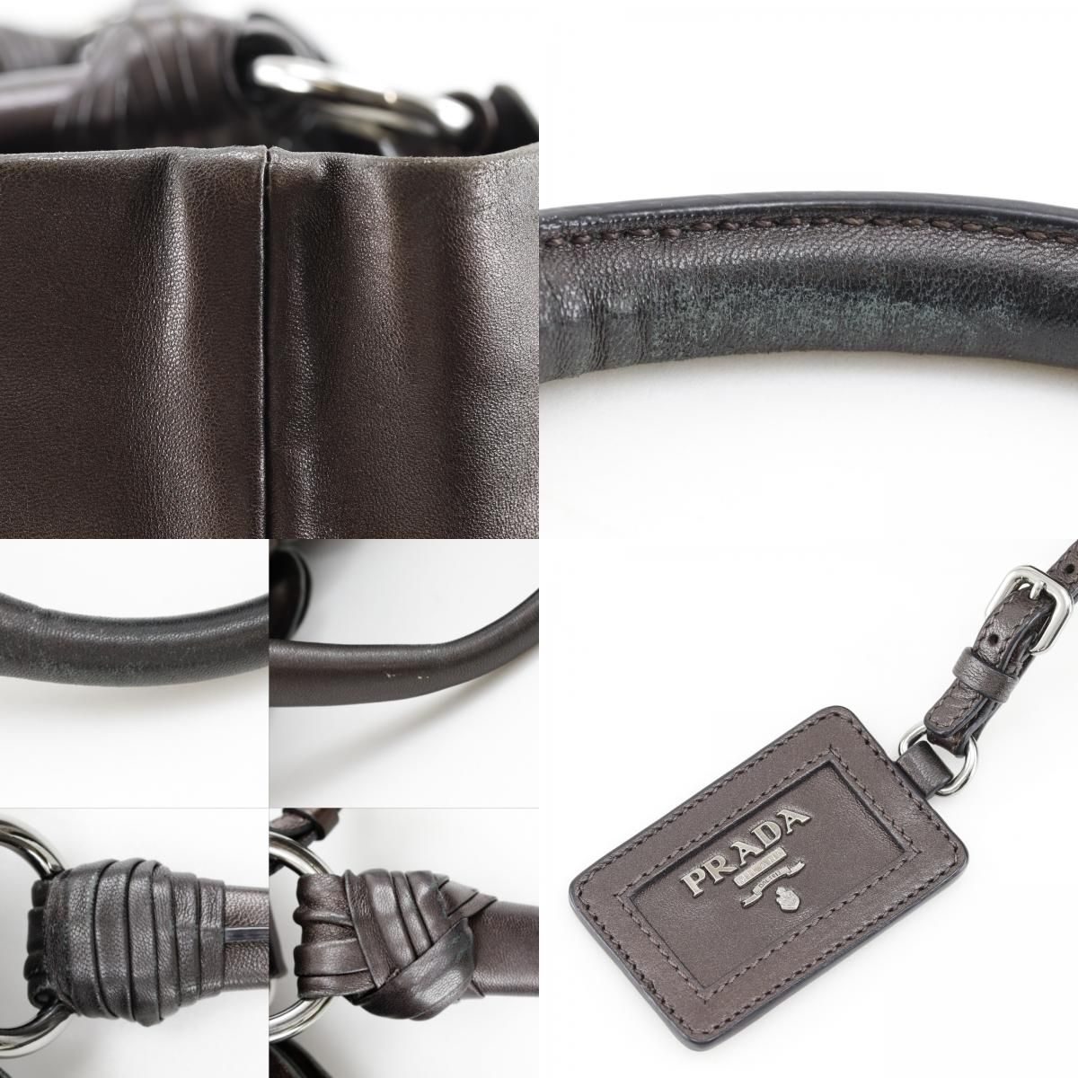 Prada Frill Leather Brown Tote — view 9