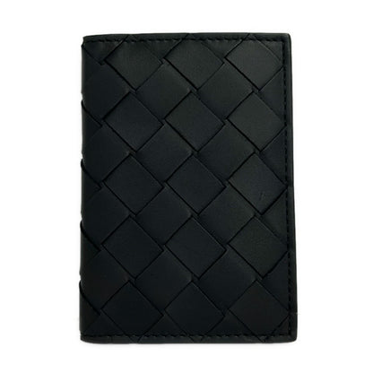 Bottega Veneta Card Case Maxi Intrecciato Black Leather