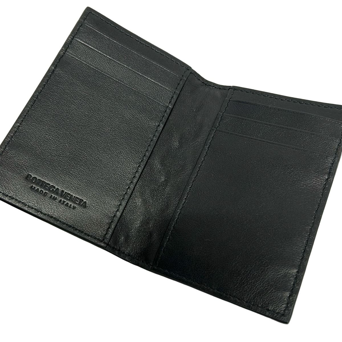 Bottega Veneta Card Case Maxi Intrecciato Black Leather — view 3
