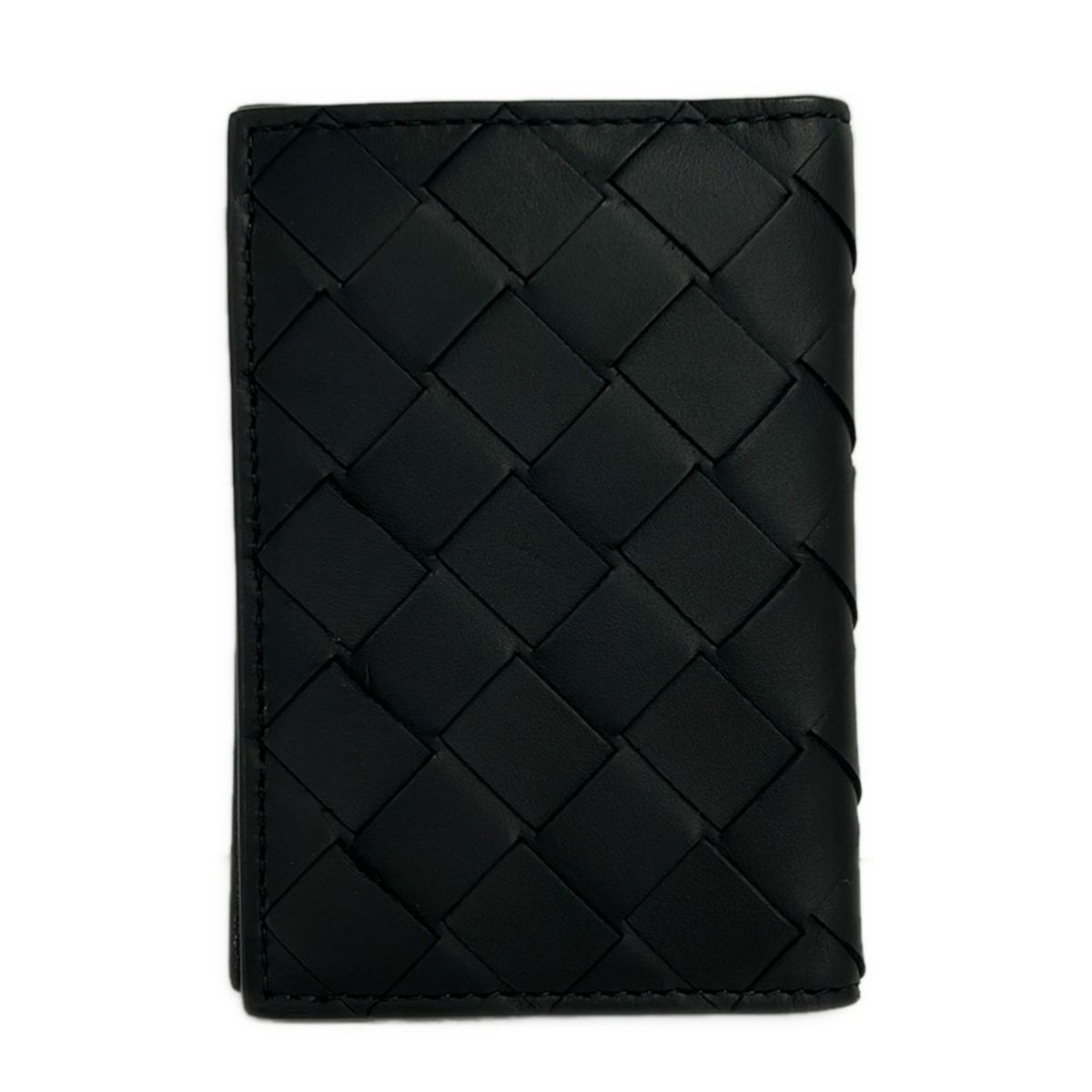 Bottega Veneta Card Case Maxi Intrecciato Black Leather — view 2
