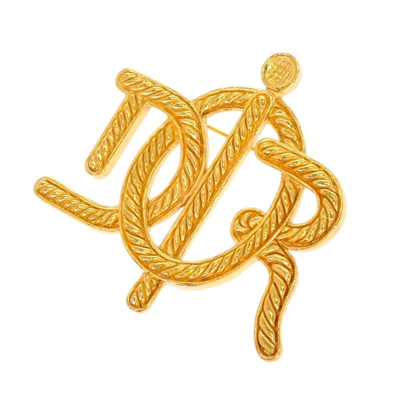 Dior Emblem Logo Vintage Brooch Metal Gold — view 3