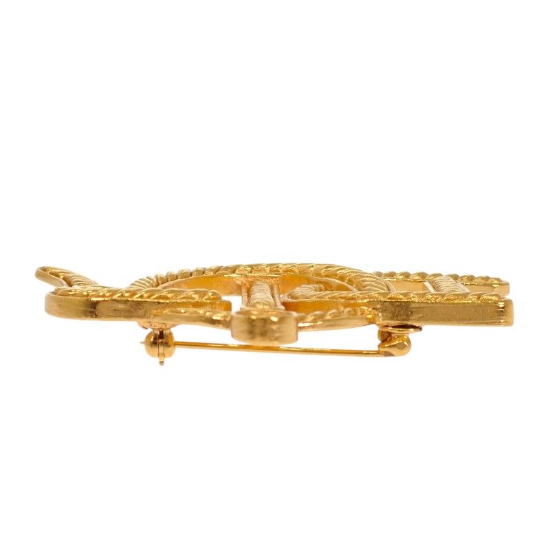 Dior Emblem Logo Vintage Brooch Metal Gold — view 7