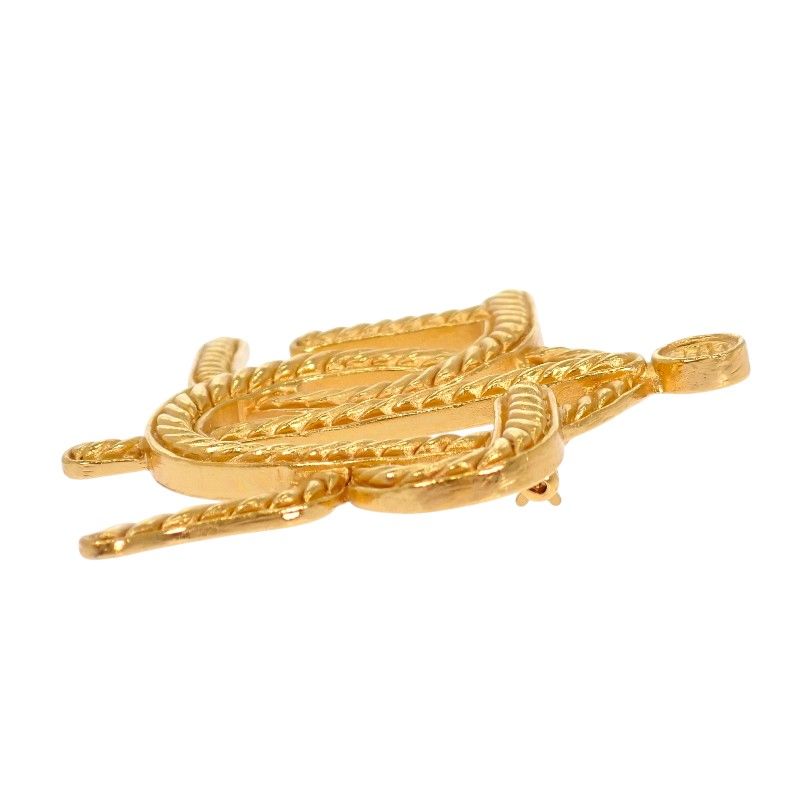 Dior Emblem Logo Vintage Brooch Metal Gold — view 6
