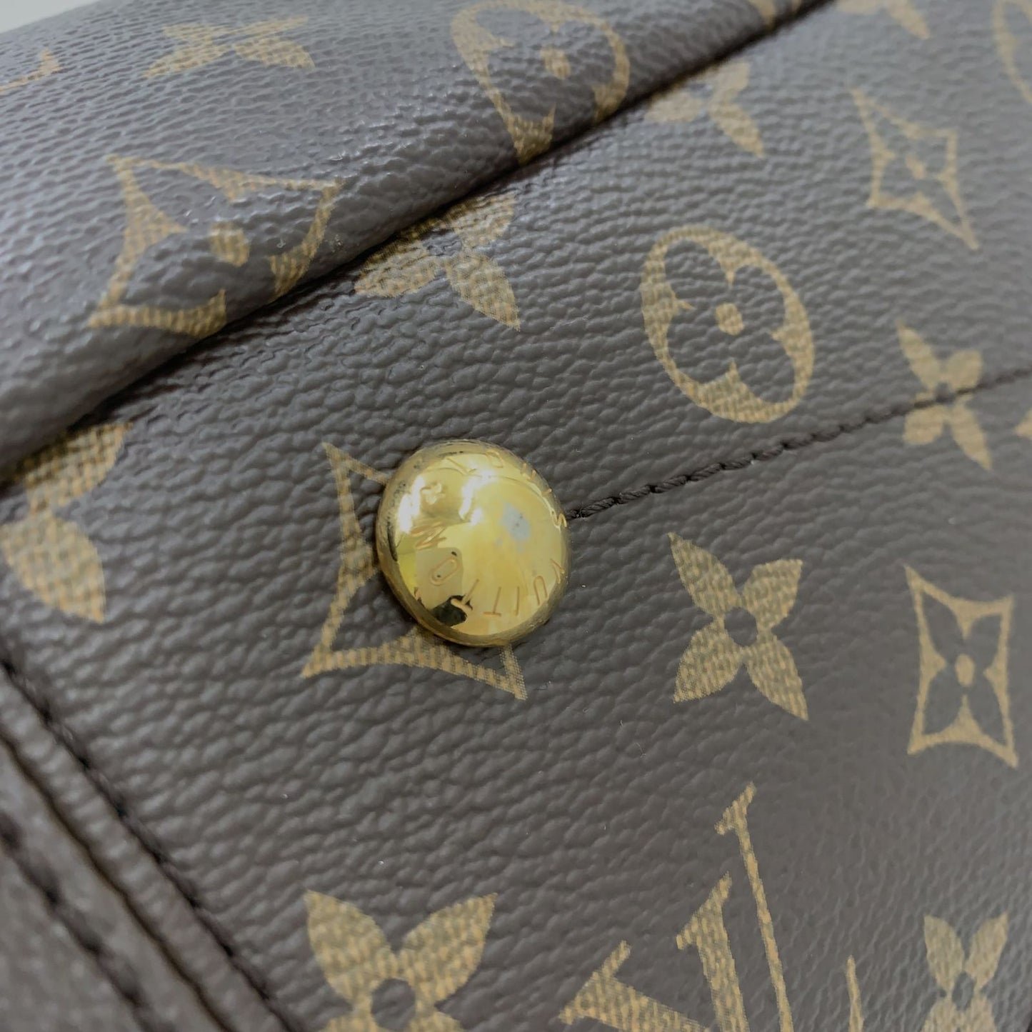 Louis Vuitton Monogram Pallas 2-Way Shoulder Leather Brown Handbag Gold — view 7
