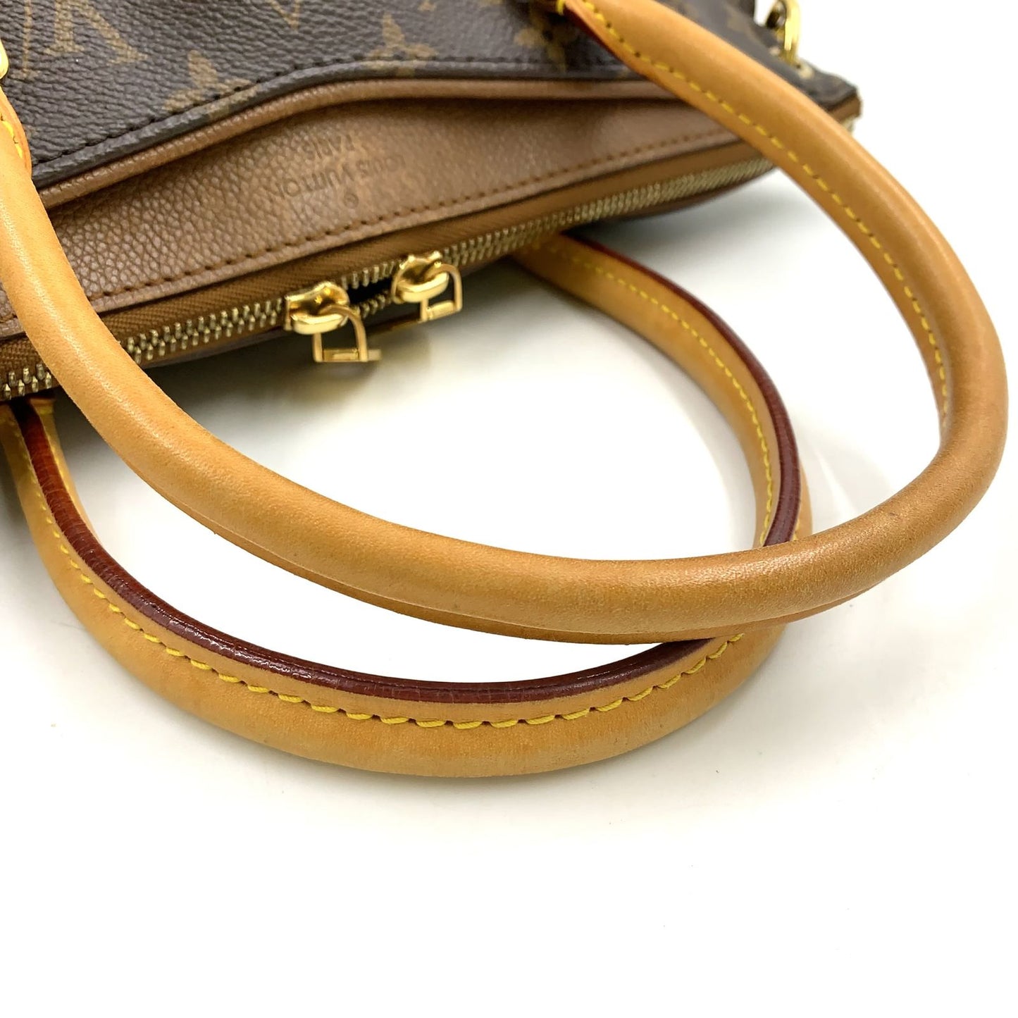 Louis Vuitton Monogram Pallas 2-Way Shoulder Leather Brown Handbag Gold — view 5