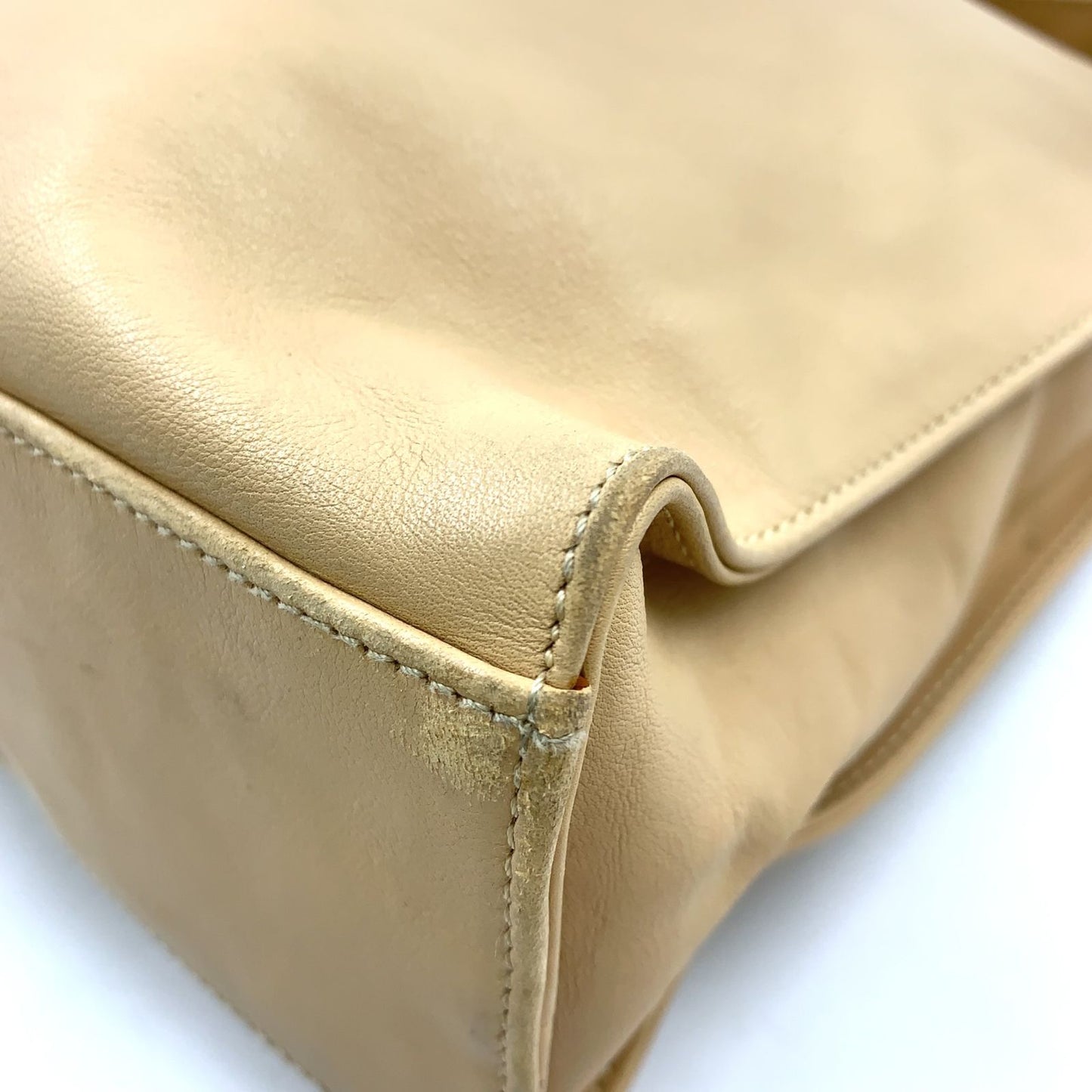 Gucci Jackie Logo Leather Beige Shoulder Bag Silver — view 7