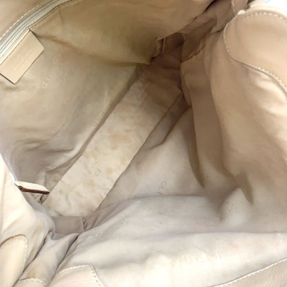 Gucci Jackie Logo Leather Beige Shoulder Bag Silver — view 3