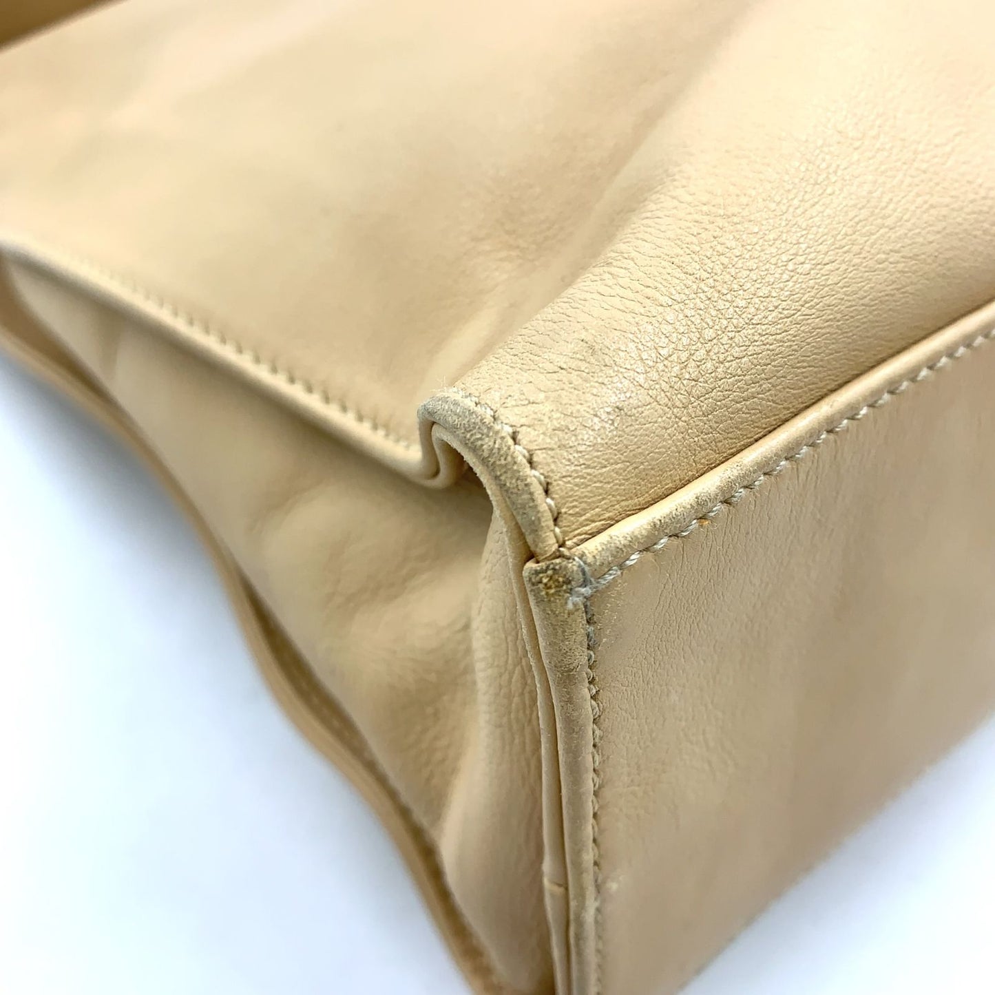 Gucci Jackie Logo Leather Beige Shoulder Bag Silver — view 6