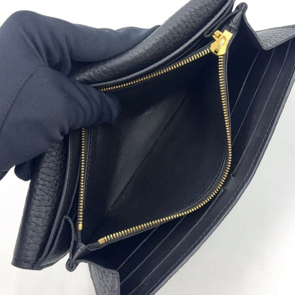 Louis Vuitton Portefeuille Capucines Leather Black Wallet Gold — view 8